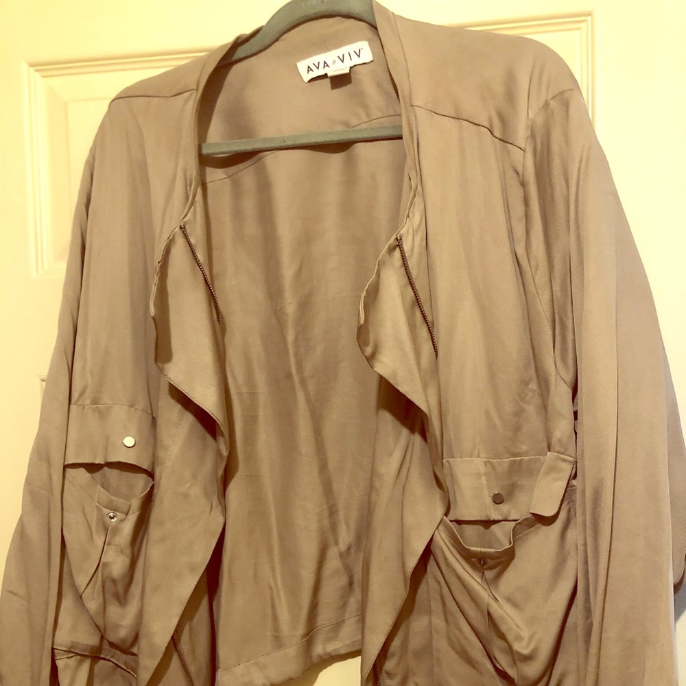 Ava and Viv Tan/Beige Utility Jacket